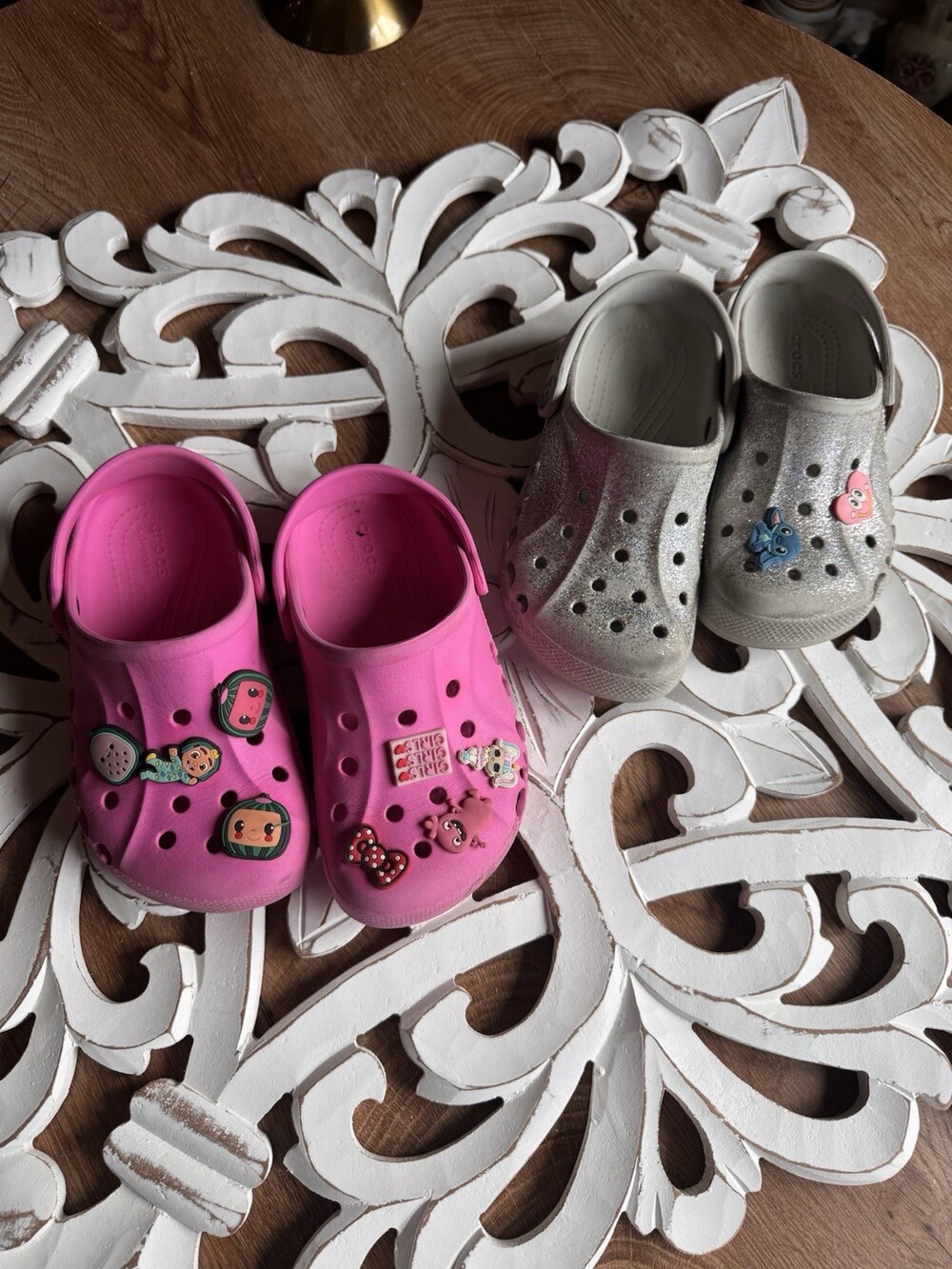 Little Girl Croc Clog Shoe Bundle Size 1 Set Of 2 Pair Lot